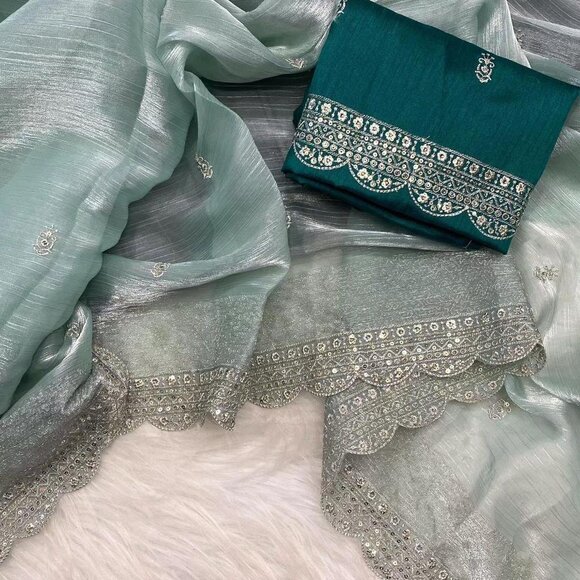 SOFT ZIMMY CHOO SILK FABRIC -- Sarees - Picture 2 of 16